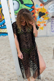 Tassel Cover Up Dress - Black