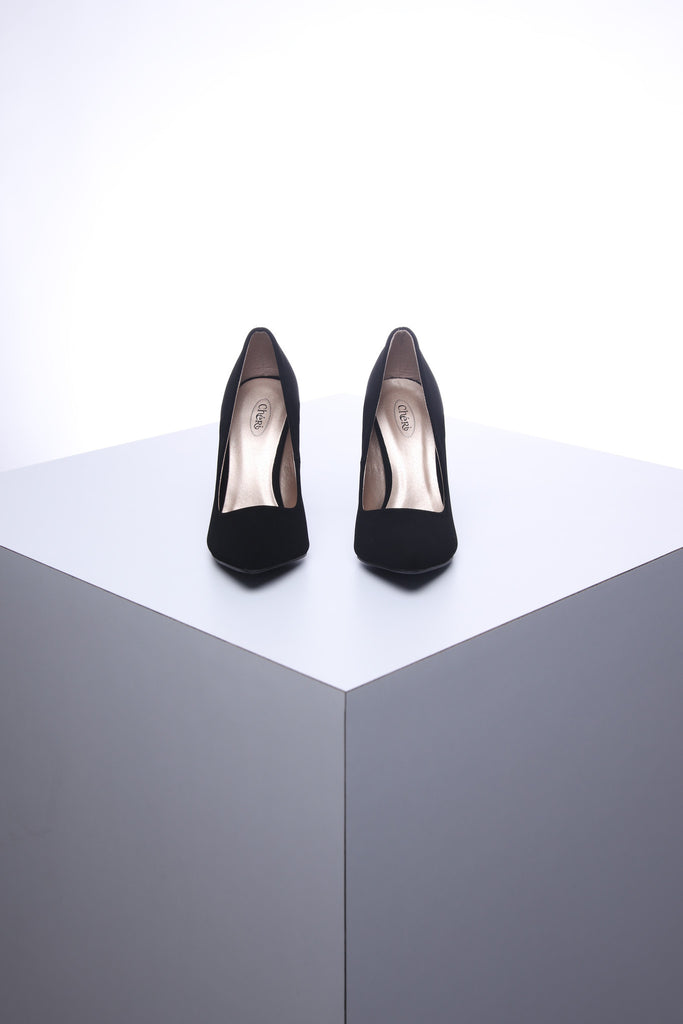 נעלי עקב קטיפה- SOLD  OUT