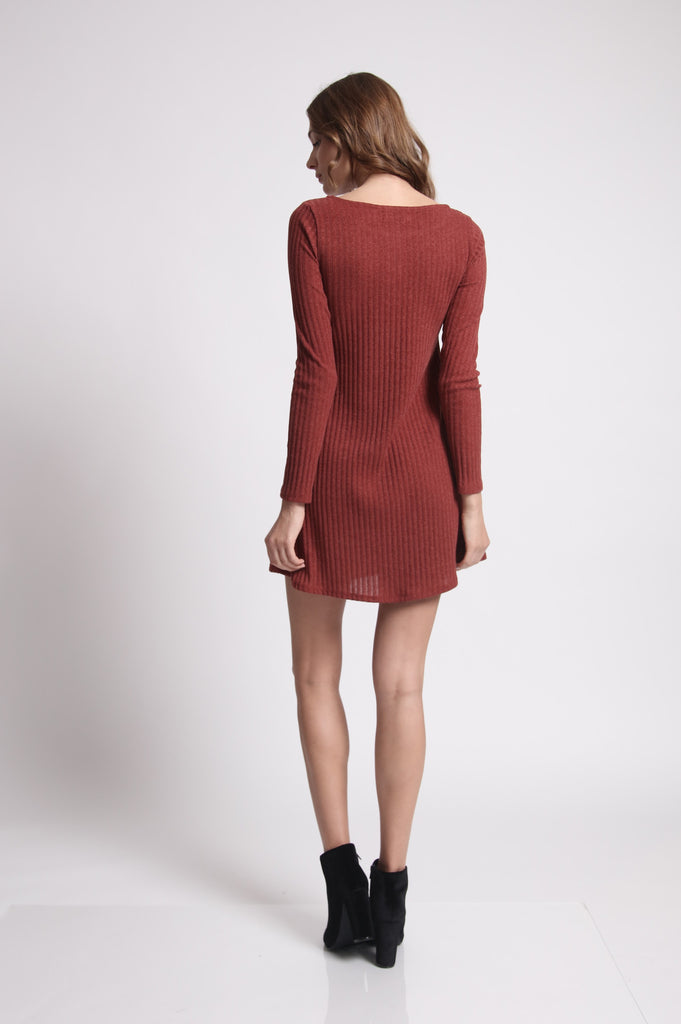 שמלת סריג וניס - אדום