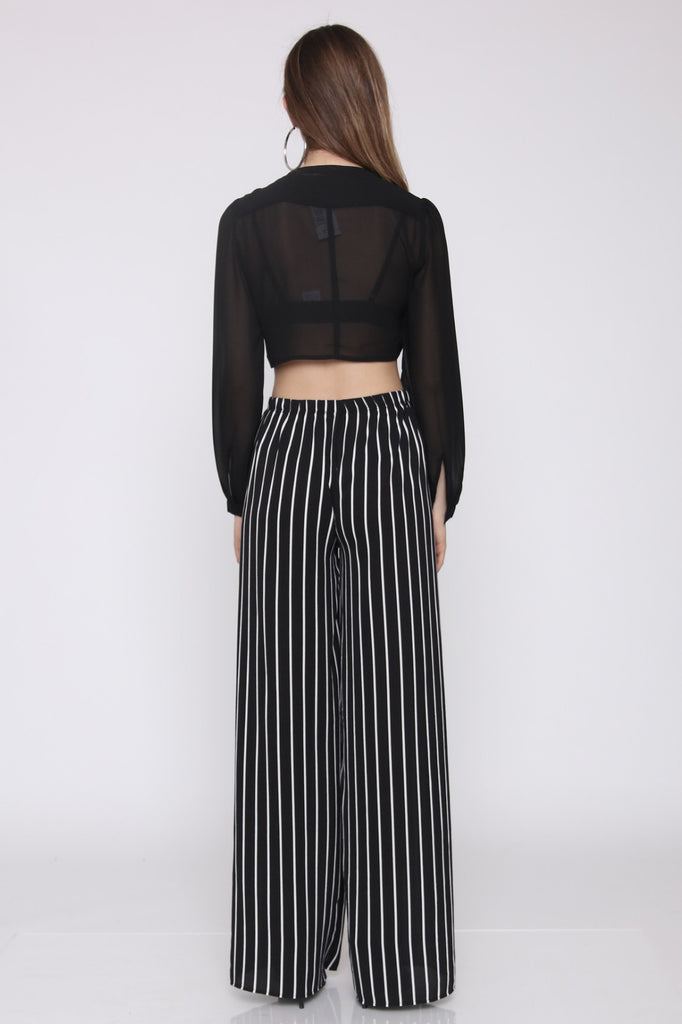 חולצת בטן קשירה - שחור